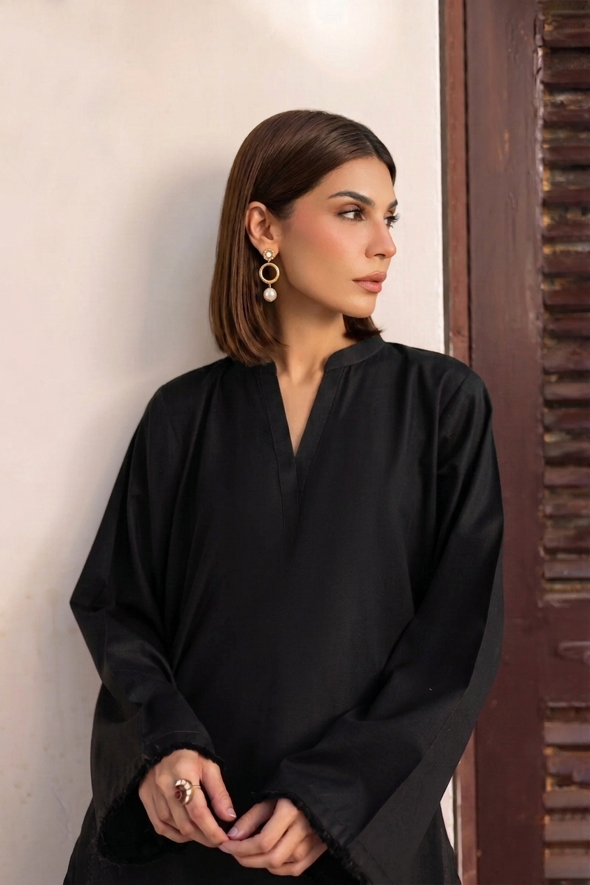 Noor Black 2PC Embroidered Suit