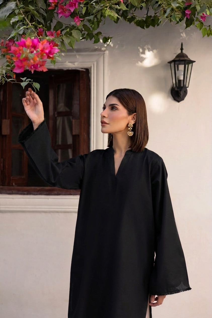 Noor Black 2PC Embroidered Suit
